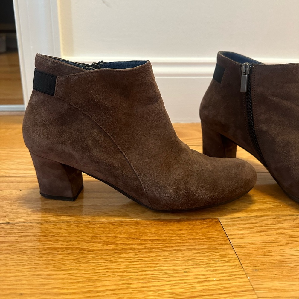 Chocolate Brown Suede Boots (made in Portugal, women’s size 8.5)